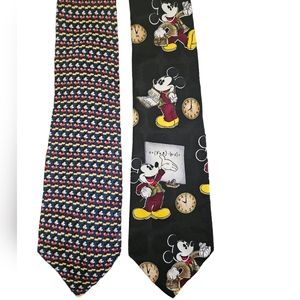 Mens Silk Novelty Neckties Atlas Design Goteborg Sweden Mickey Mouse Black